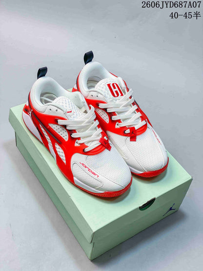 Jordan Heir PF Basketball Shoes White and Red FZ2471