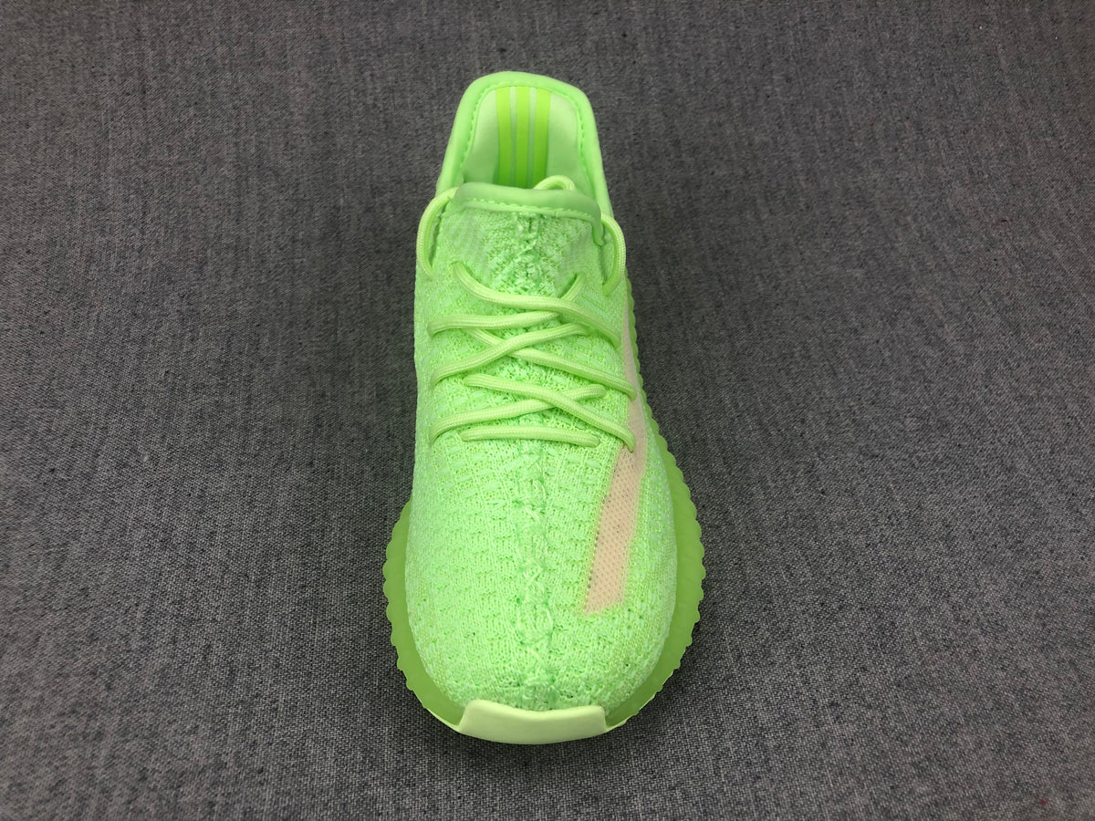 Top view showing the laces, knit-look upper, and side stripe detail.