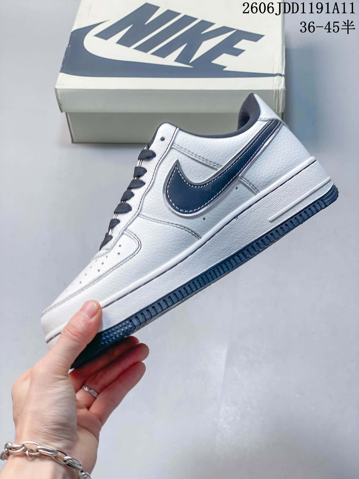 Nike Air Force 1 '07 Low White and Navy Sneakers