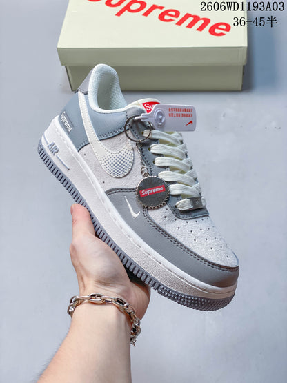 Nike Air Force 1 '07 Low Grey and White Sneakers