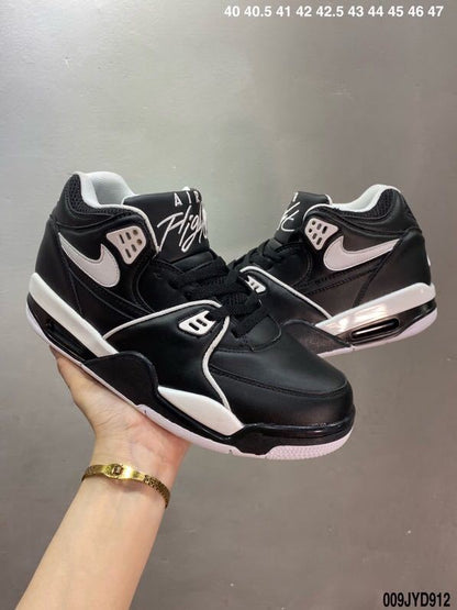 Nike Air Flight Black and White Basketball Sneakers