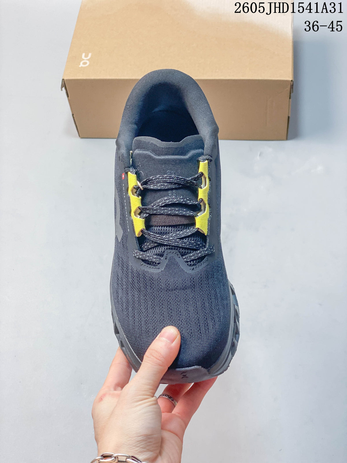 On Cloudmonster 3 Running Shoes, Charcoal and Yellow