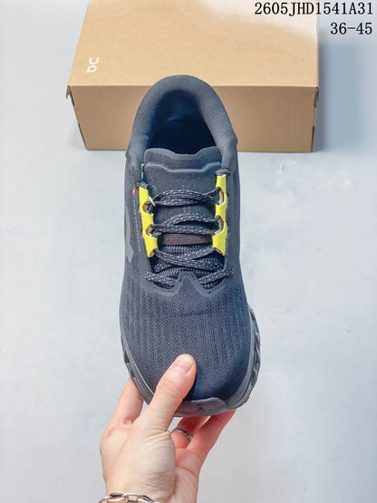On Cloudmonster 3 Running Shoes, Charcoal and Yellow