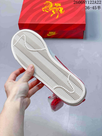 Nike Blazer Low Jumbo White and Red Sneakers 06NY122A22