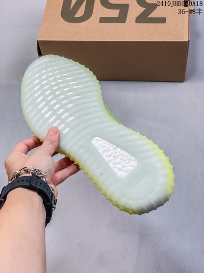 Adidas Yeezy Boost 350 V2 Green and White Sneakers