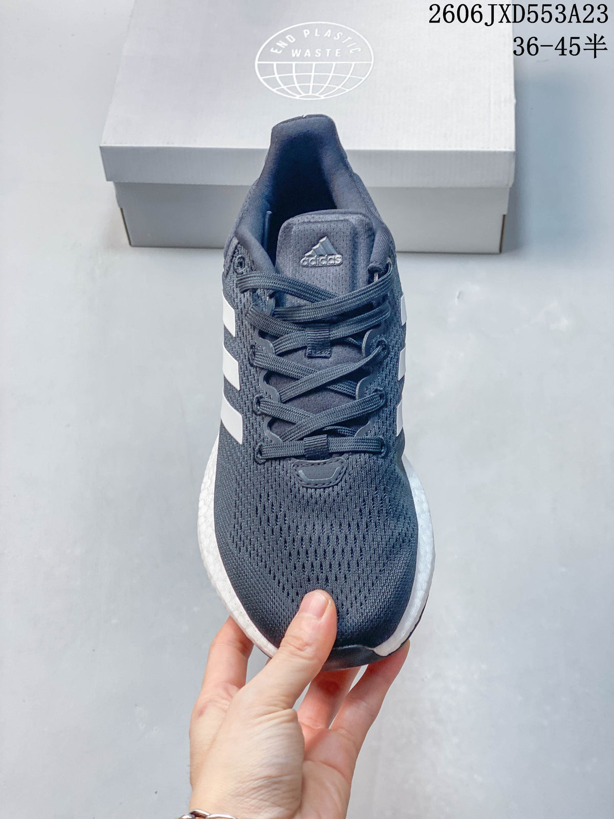 Adidas PureBoost 21 Running Shoes in Navy and White