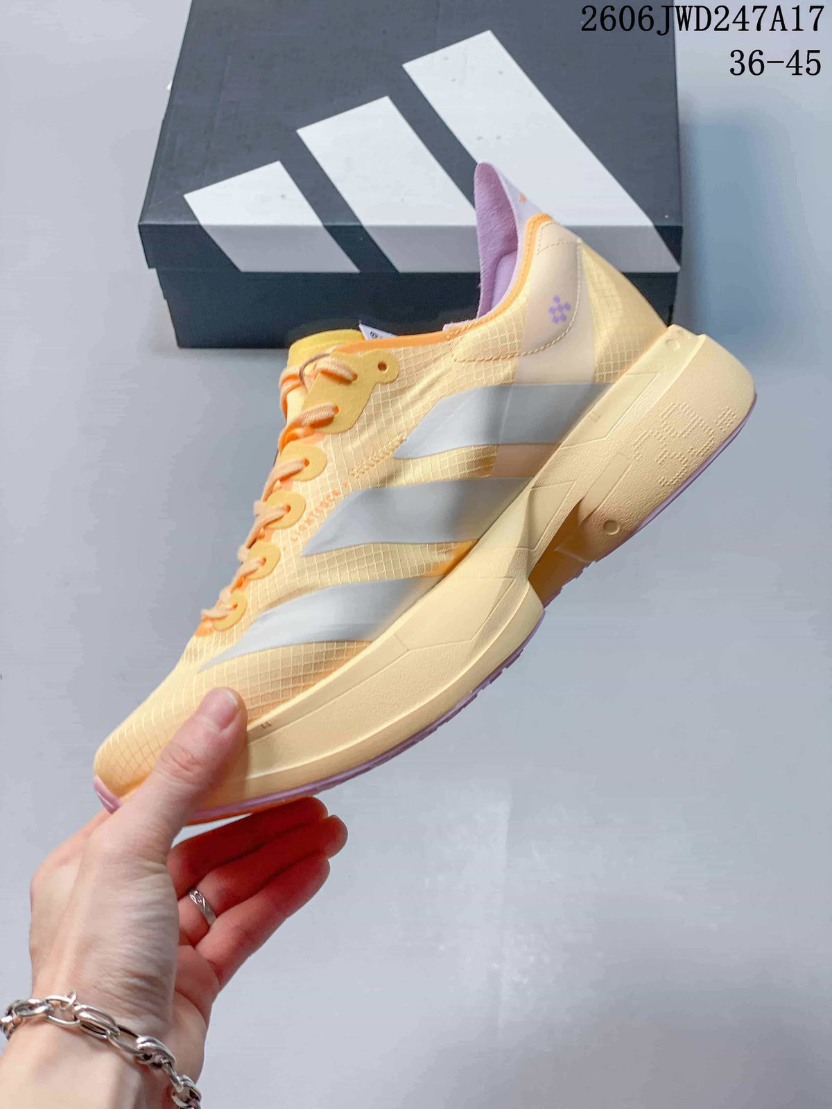 Adidas Adizero Adios Pro 4 Running Shoes, Yellow Pink