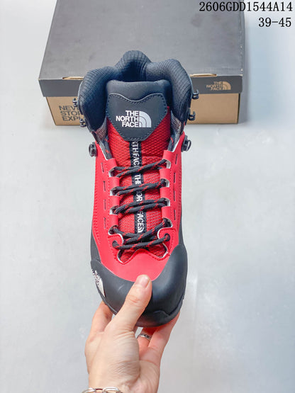 The North Face Verto Alpine Mid Hiking Boots, Red and Gray