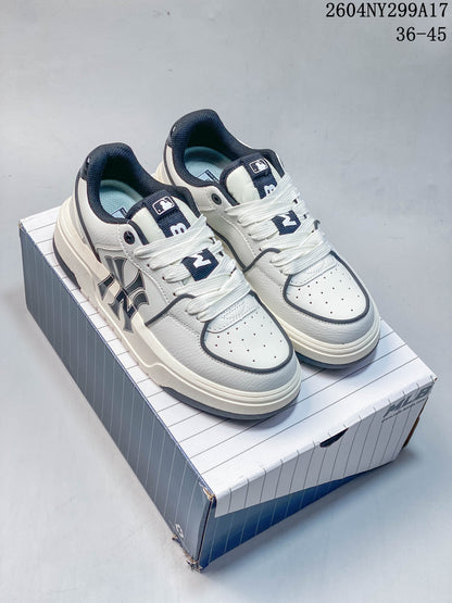 MLB Chunky Liner Low-Top Sneakers, White and Navy, 04NY299A17