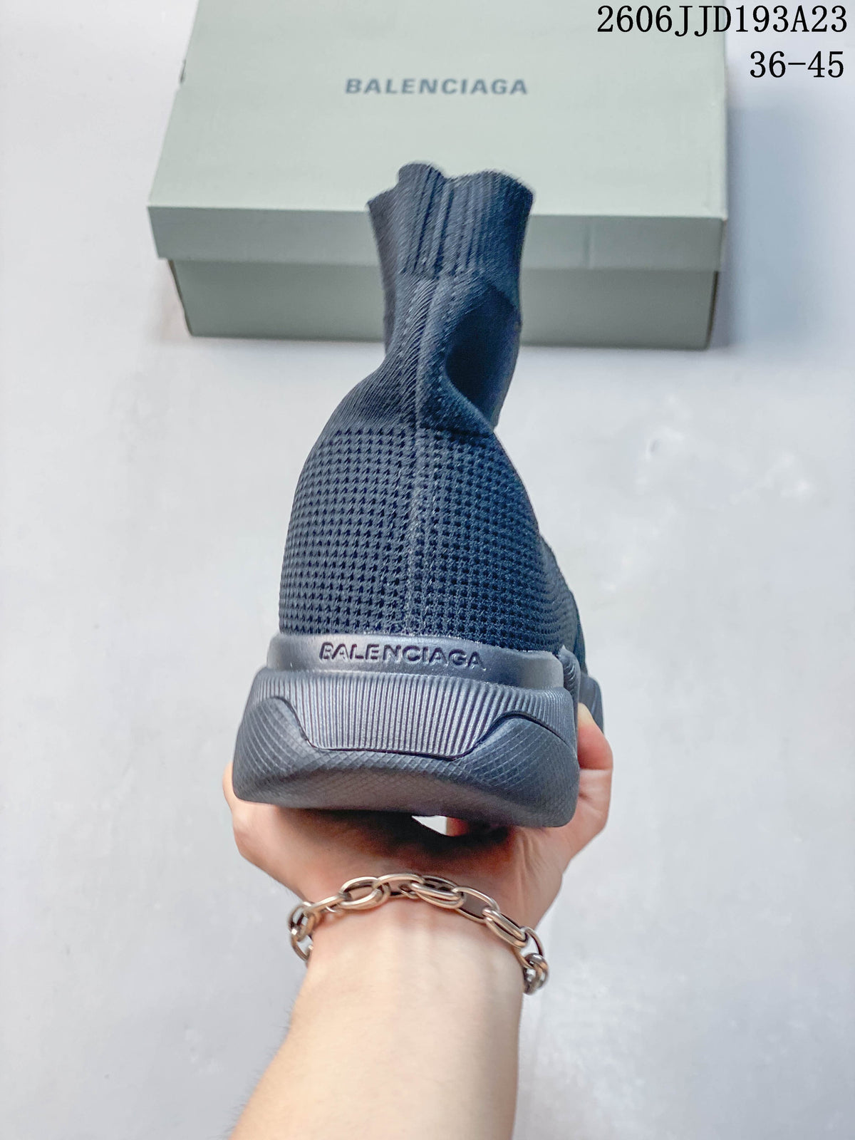 Balenciaga Sock-Style Sneakers in Navy
