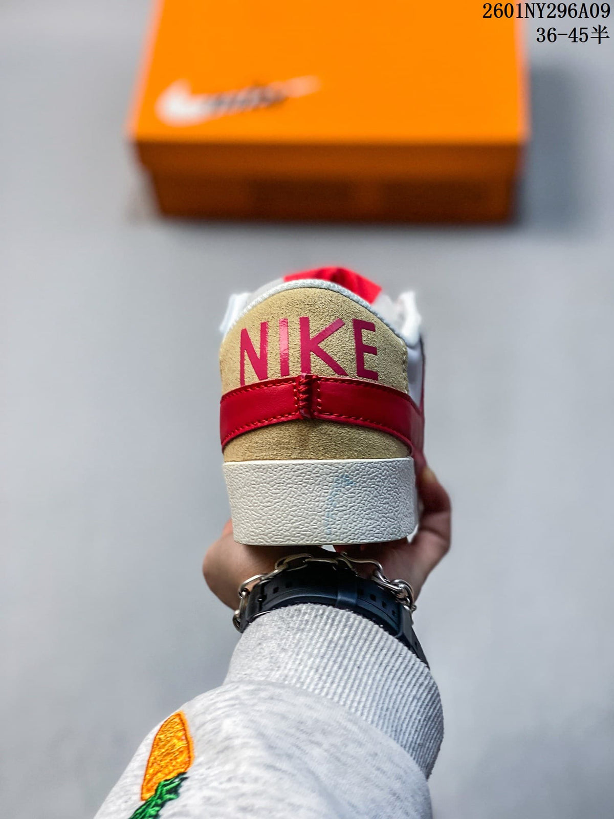 Nike Blazer Low ’77 Jumbo White and Red Sneakers