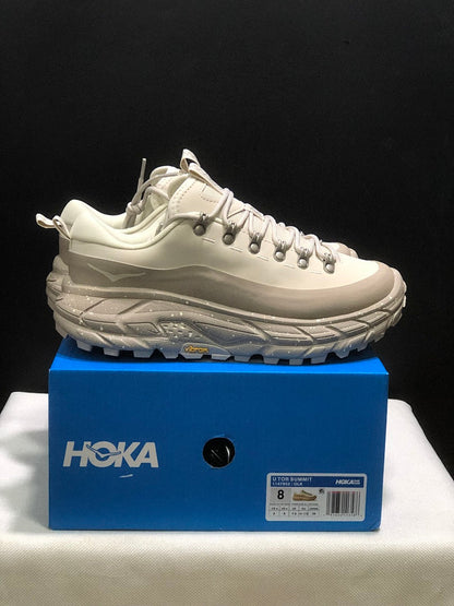 HOKA Tor Summit Trail Sneakers in Cream and Taupe