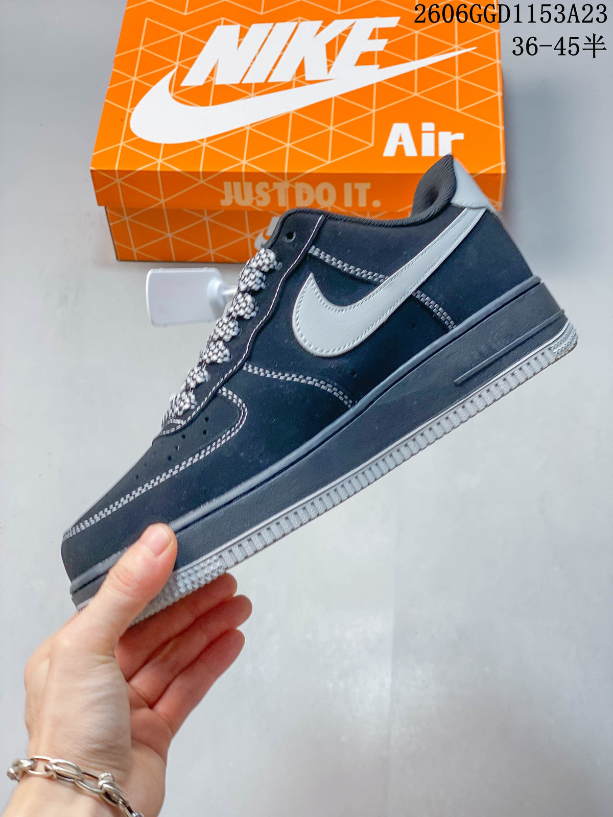 Nike Air Force 1 Low Dark Navy and Gray Sneakers