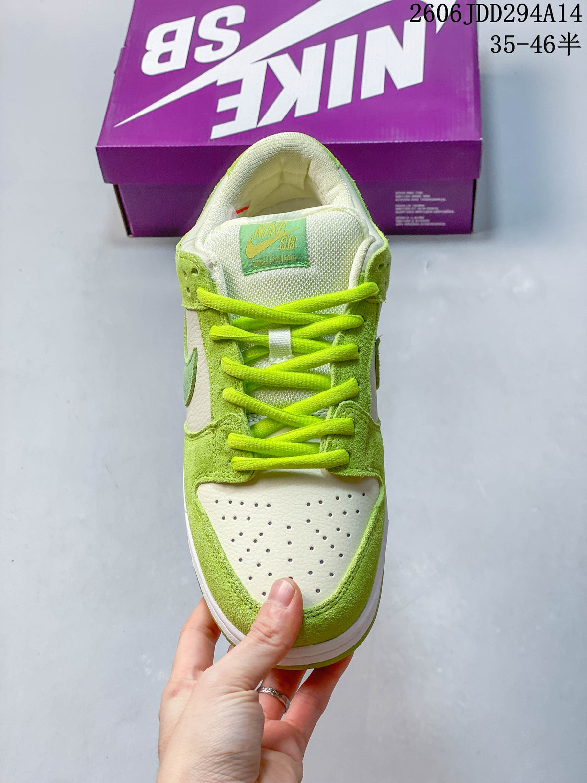 Nike Dunk Low SB Skateboarding Shoes, Lime Green and White, IB4417-104