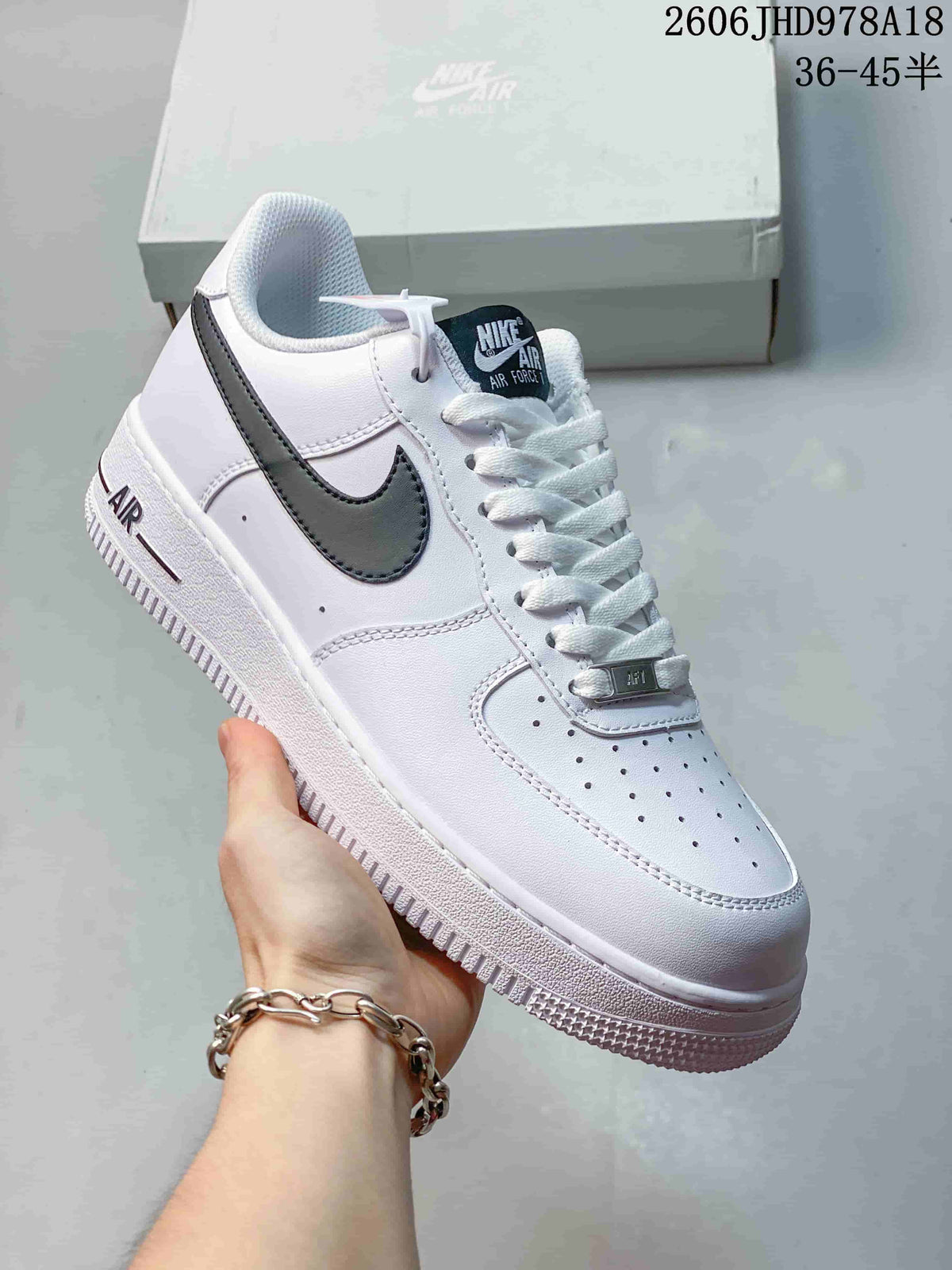 Nike Air Force 1 Low White and Black Sneakers 611270