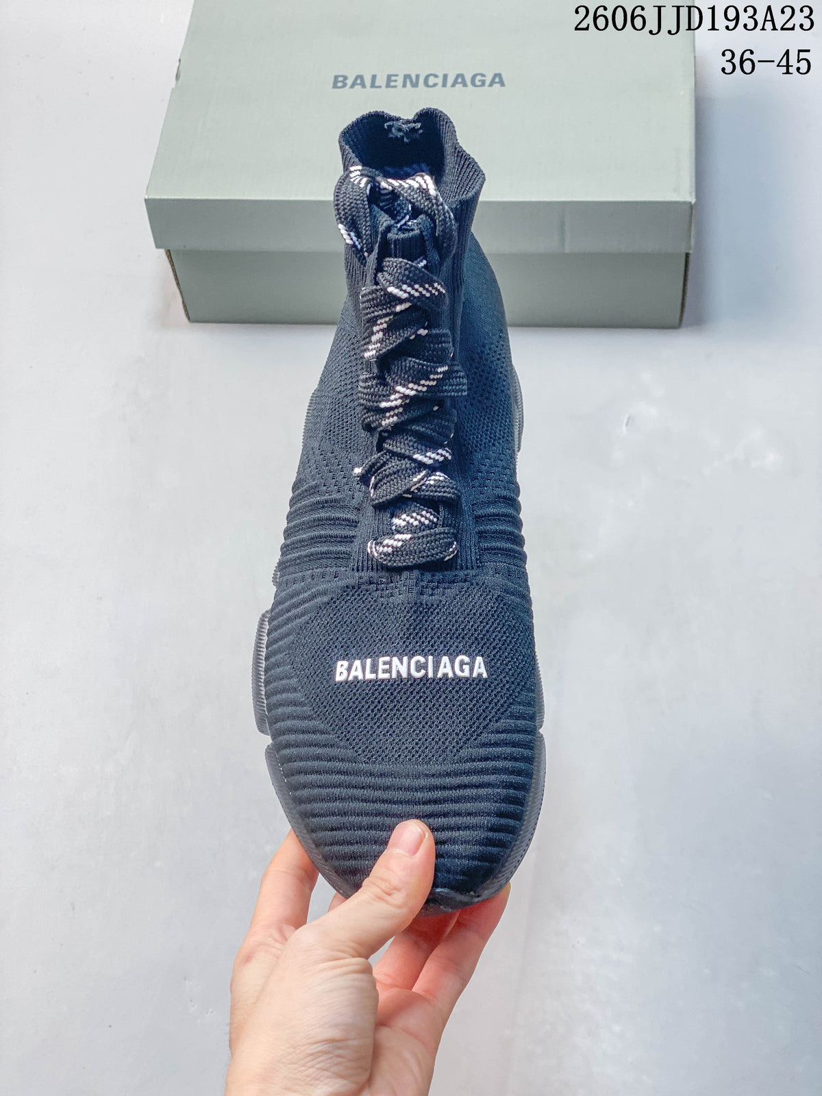 Balenciaga Sock-Style Sneakers in Navy