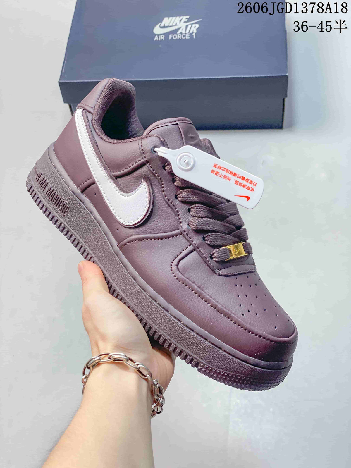 Nike Air Force 1 Low Sneakers in Mauve and White
