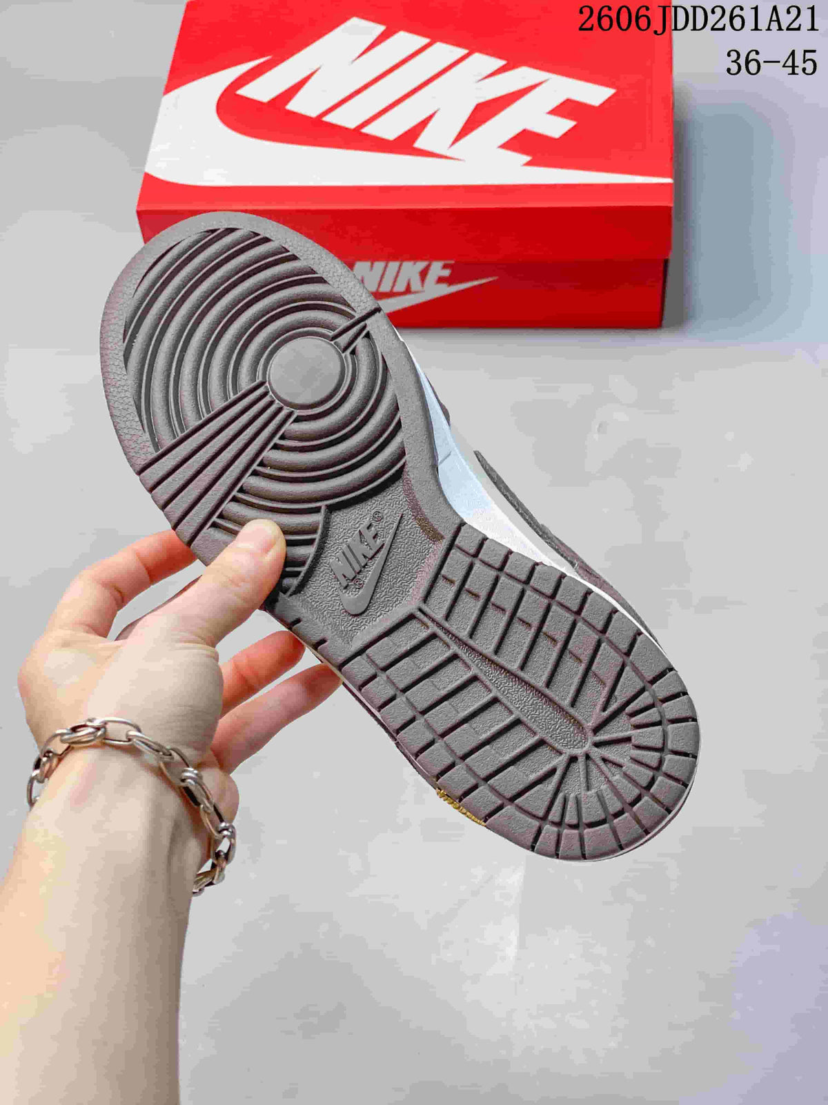 Nike Dunk Low Sneakers in Taupe and White
