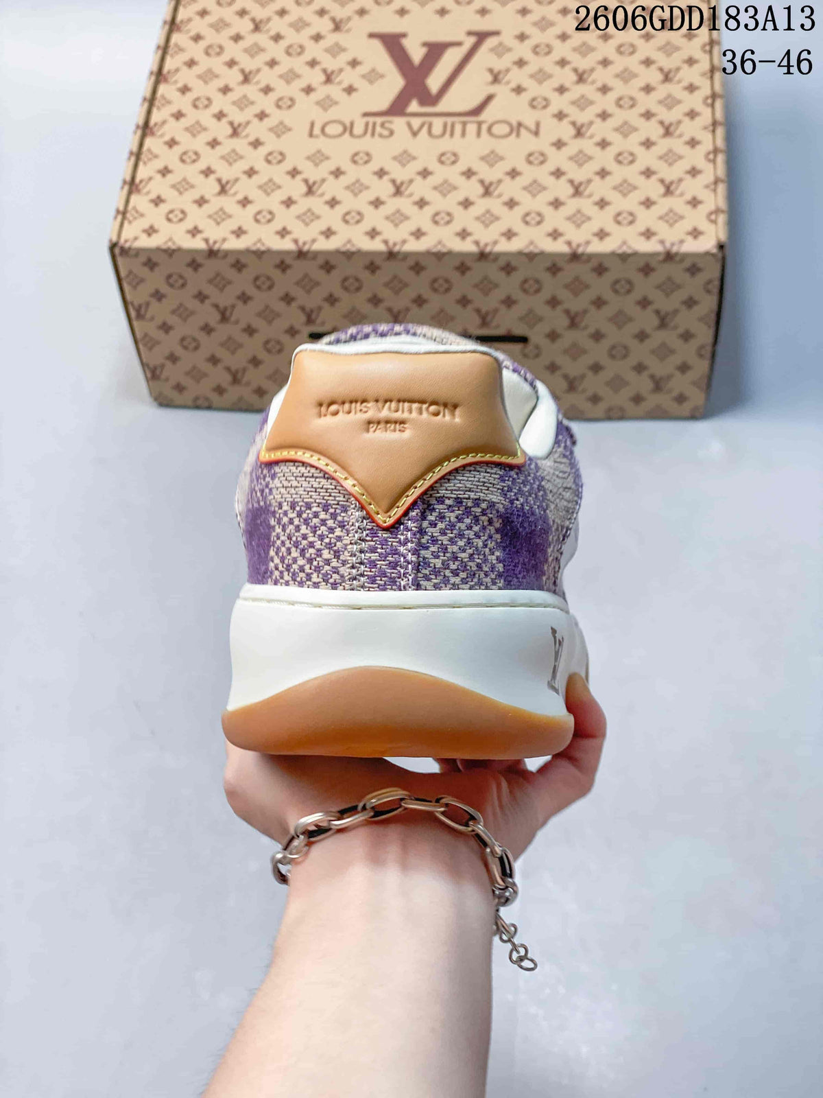 Louis Vuitton Tilted Low Sneakers in Purple Check