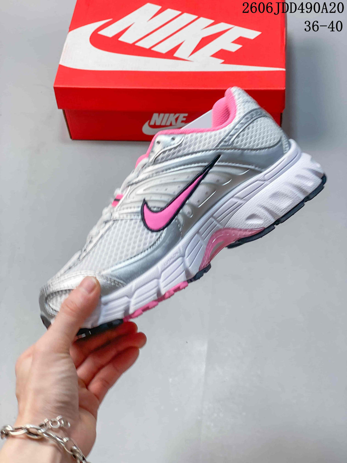 Nike Air Max Moto 2K Women's Sneakers Silver Pink HQ2056-101