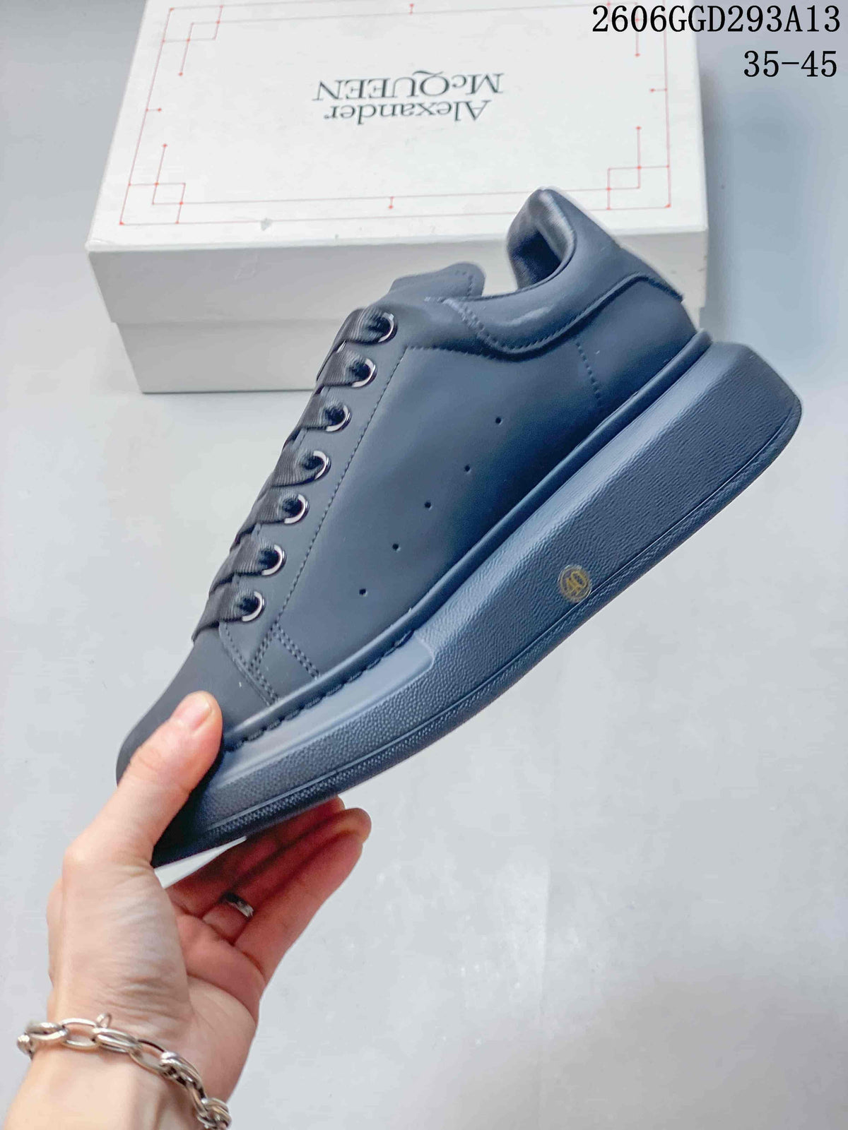Alexander McQueen Oversized Lace-Up Sneakers in Charcoal