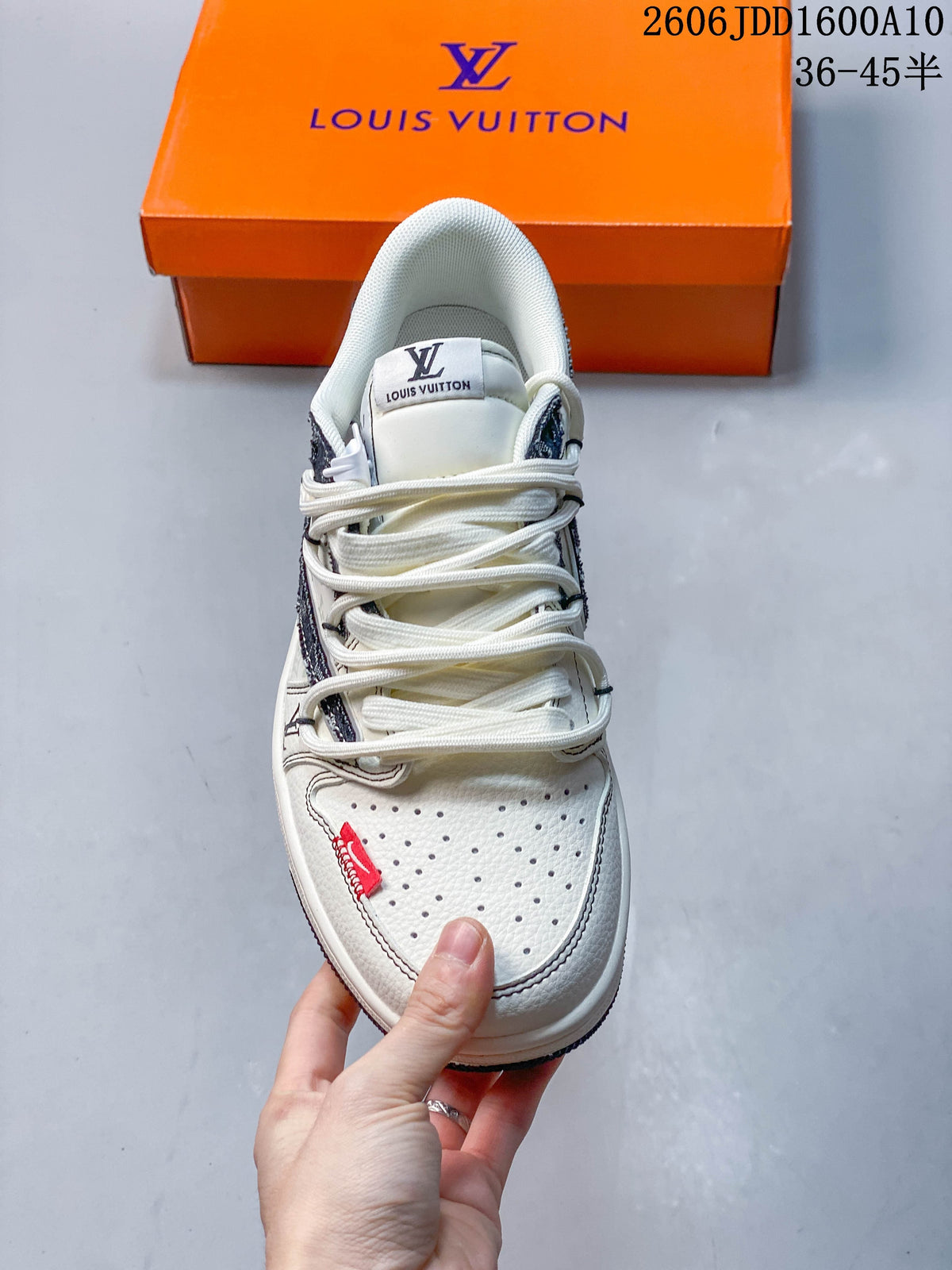 Travis Scott x Jordan 1 Low Louis Vuitton-Style Sneaker