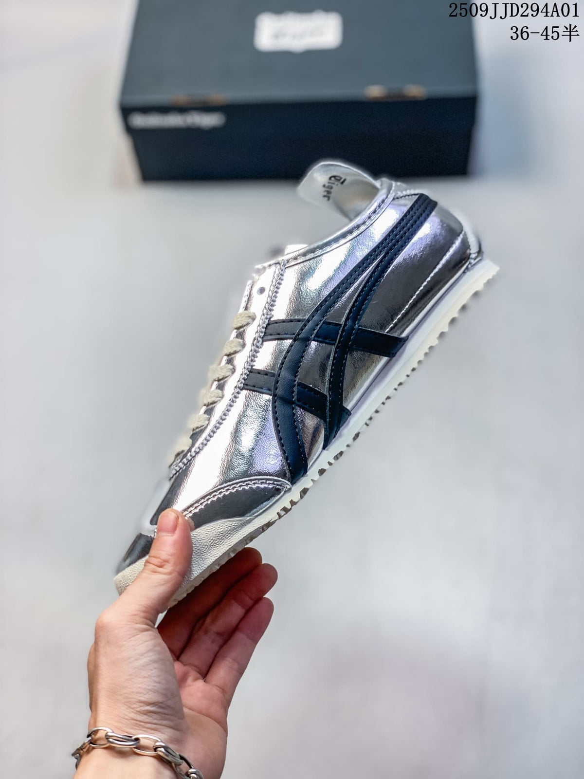 Onitsuka Tiger Mexico 2025 Silver Leather-Style Sneakers