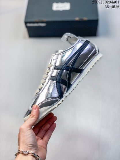 Onitsuka Tiger Mexico 2025 Silver Leather-Style Sneakers