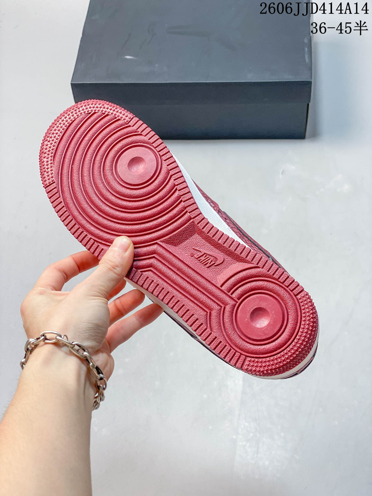 Nike Air Force 1 '07 Low Red Patterned Sneakers