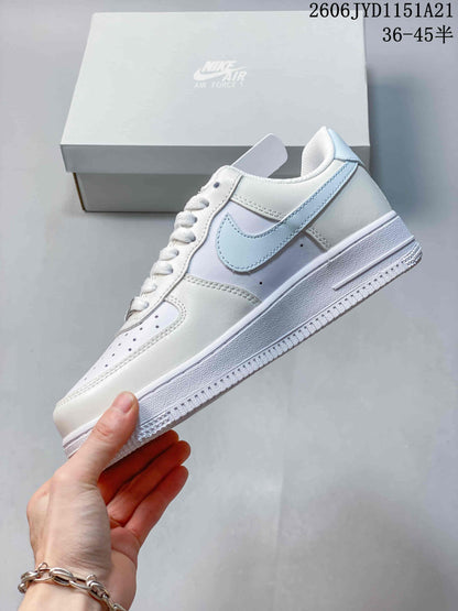 Nike Air Force 1 Low White and Light Gray Sneakers