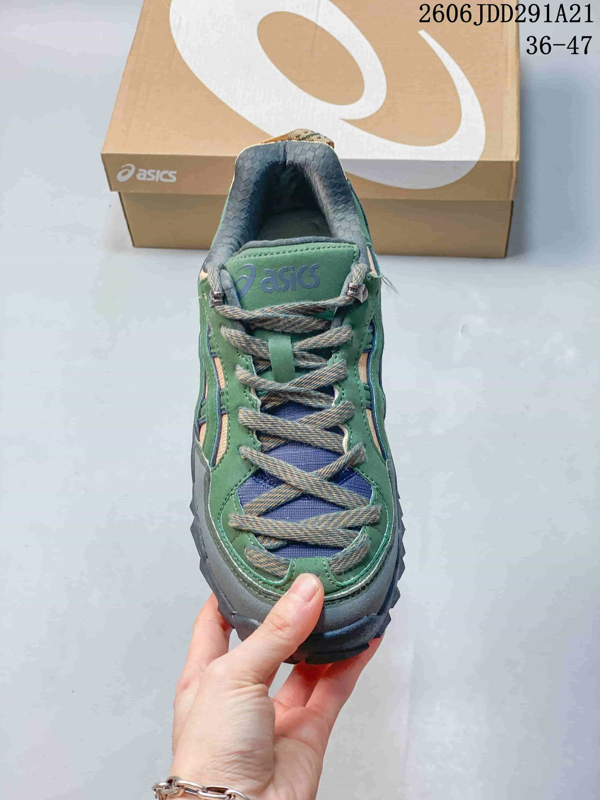 ASICS Gel-Pickax Trail-Inspired Sneakers in Green and Blue