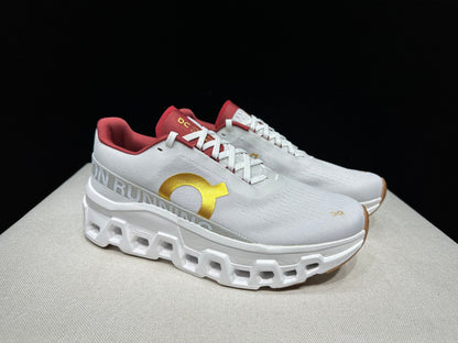 On Cloudmonster 2 Running Shoes Pearl Ivory Gold