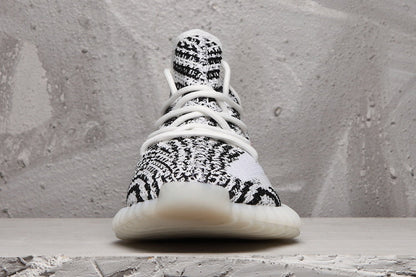 Yeezy 350 V2 Black and White Knit Sneakers