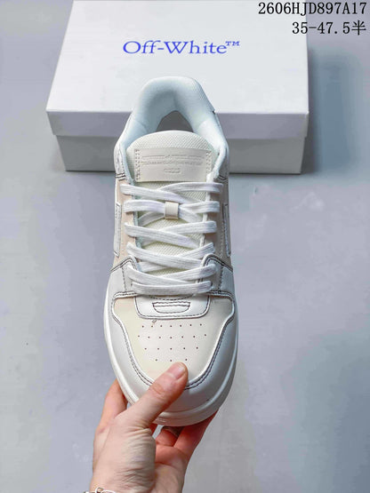 Off-White White Leather Low-Top Sneakers
