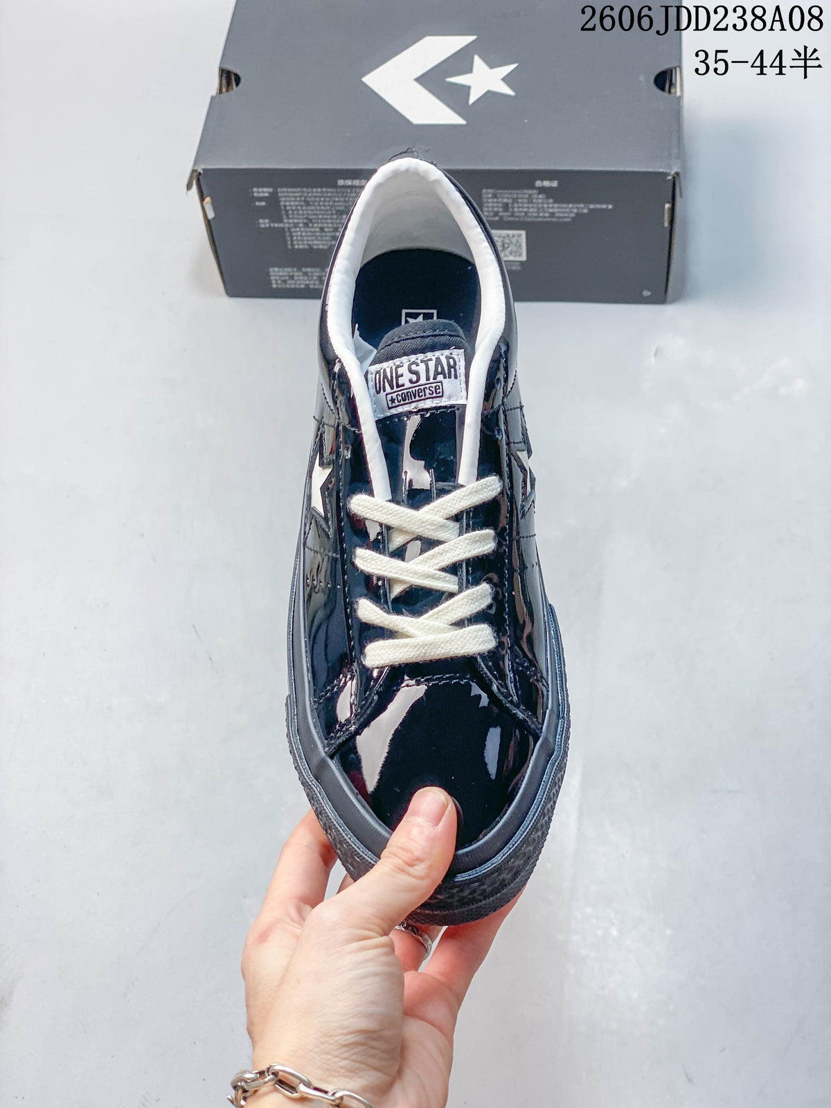 Converse One Star Low-Top Sneakers in Glossy Navy