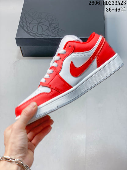Jordan Air Jordan 1 Low Red and White Sneakers 612330ASRRY