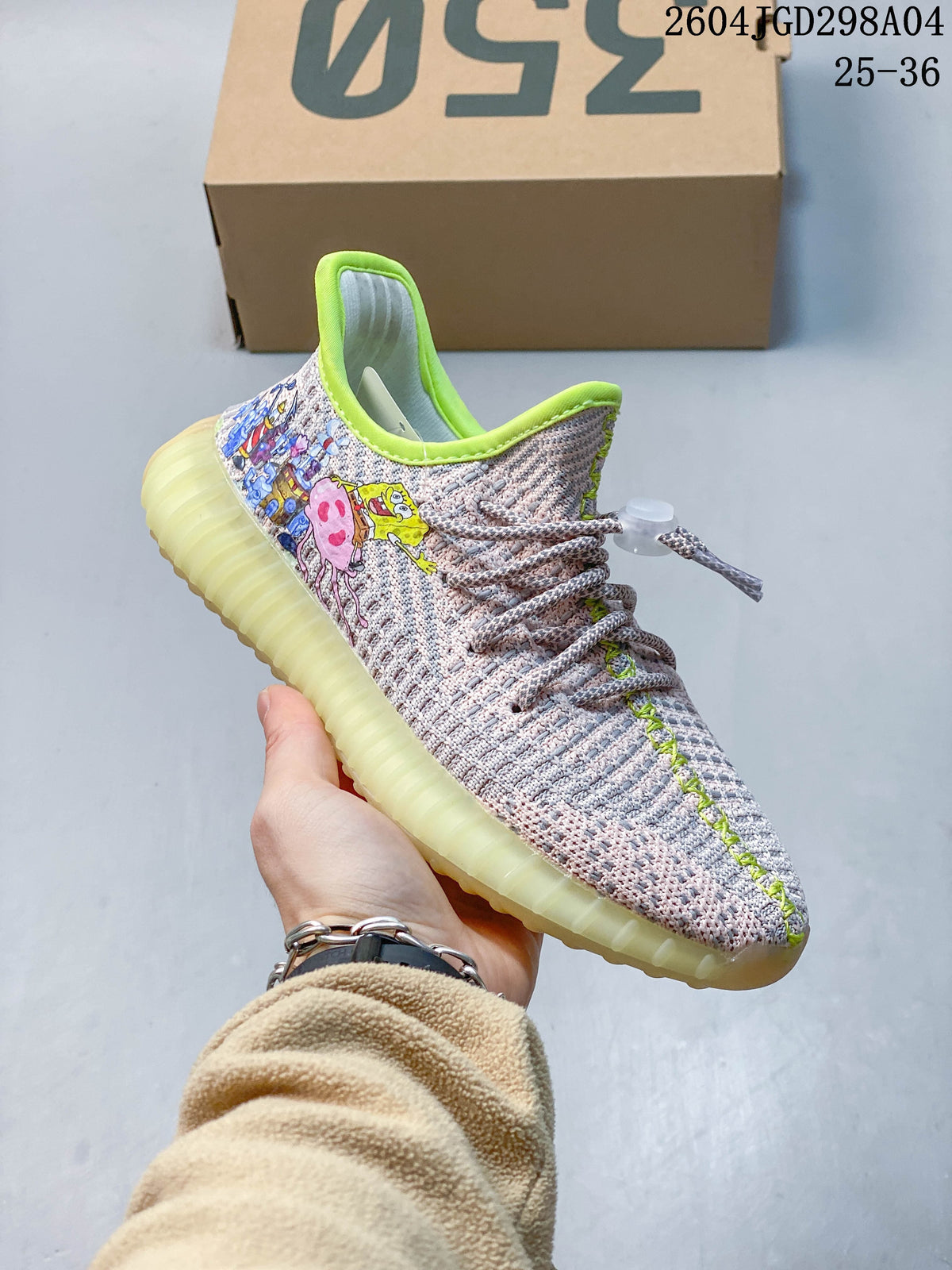 Adidas Yeezy 350 V2 Kids Sneakers with Graphic Details
