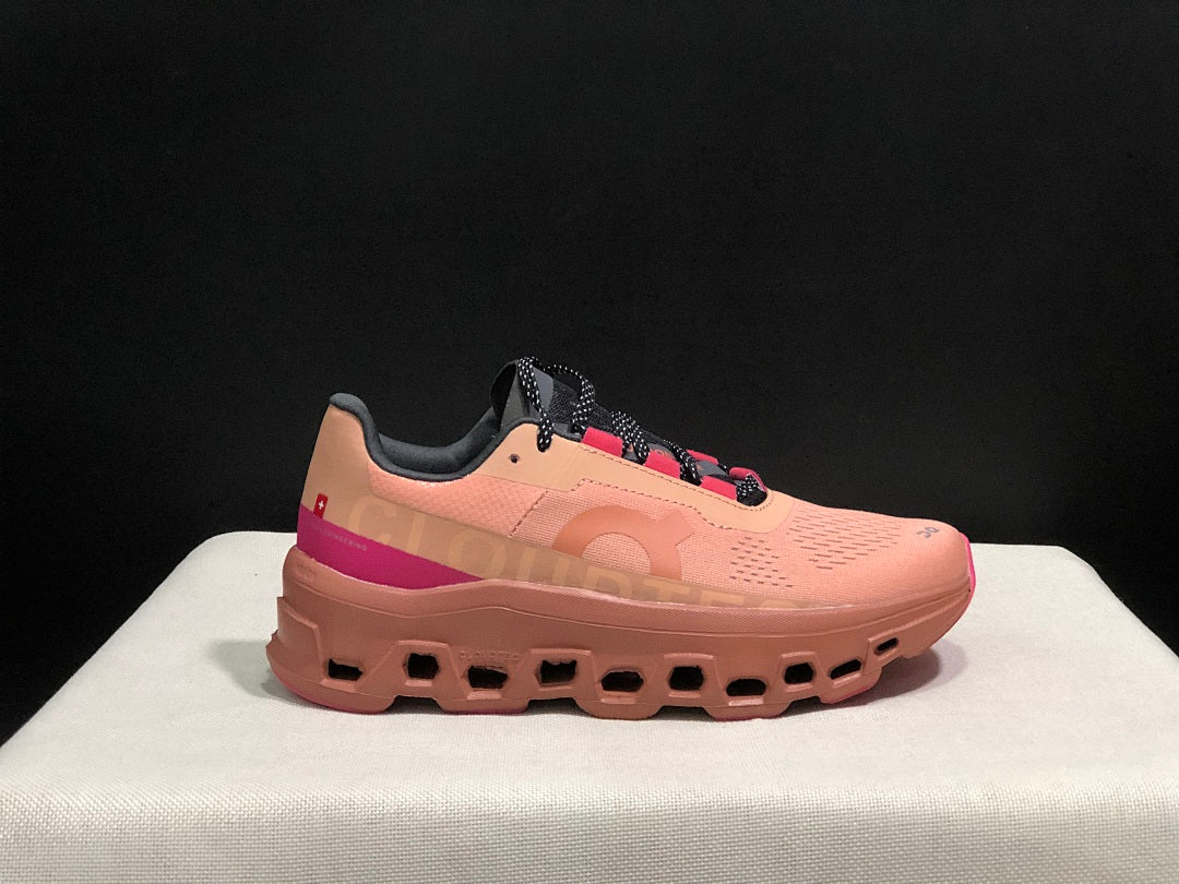 On Cloudmonster Pink Running Sneakers