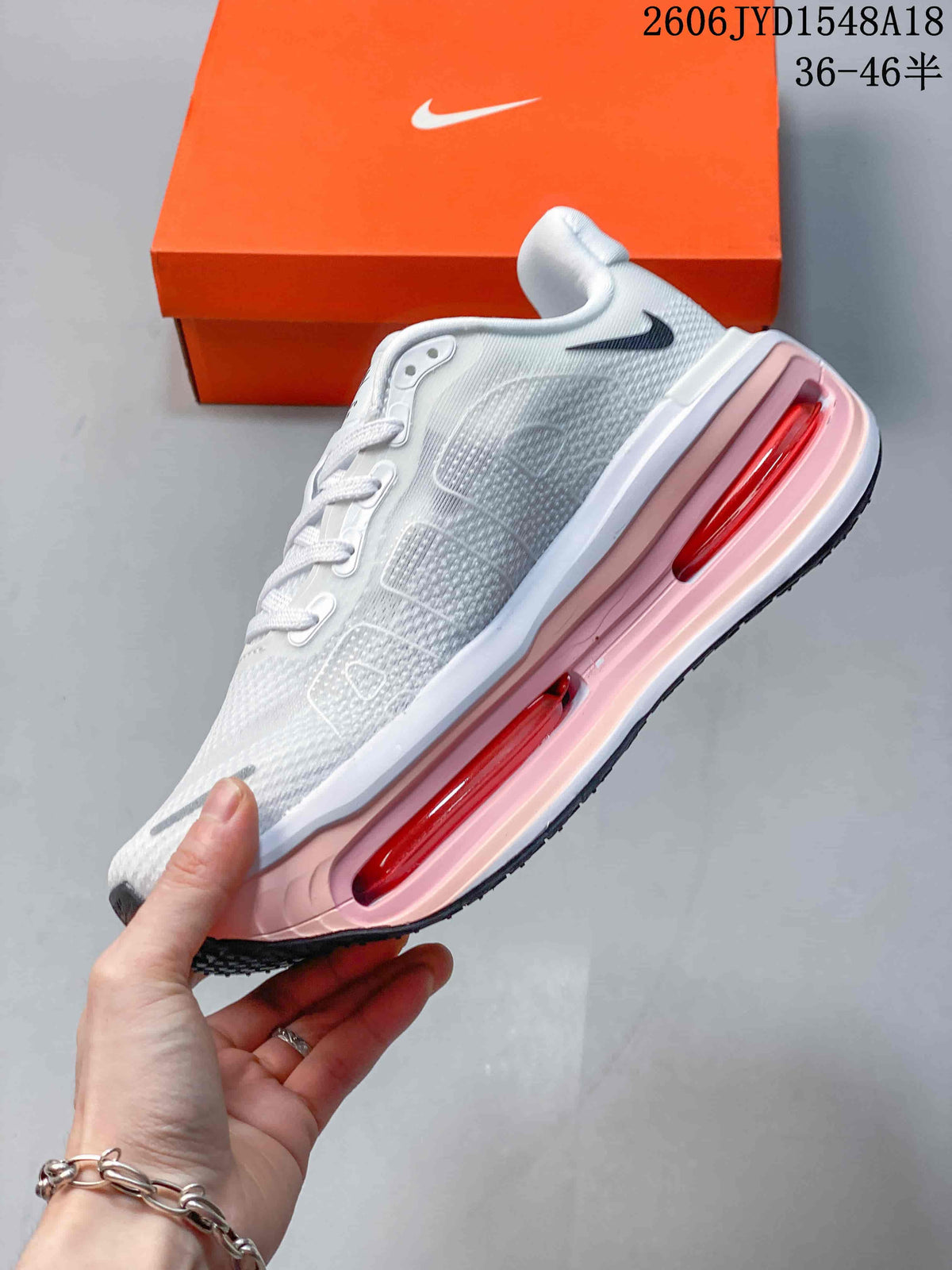 Nike Vomero Premium Running Shoes, White and Pink