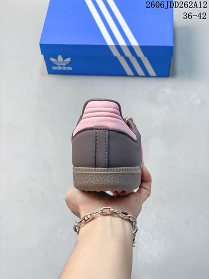 adidas Samba OG Low-Top Sneakers, Grey and Pink, JDD262A12