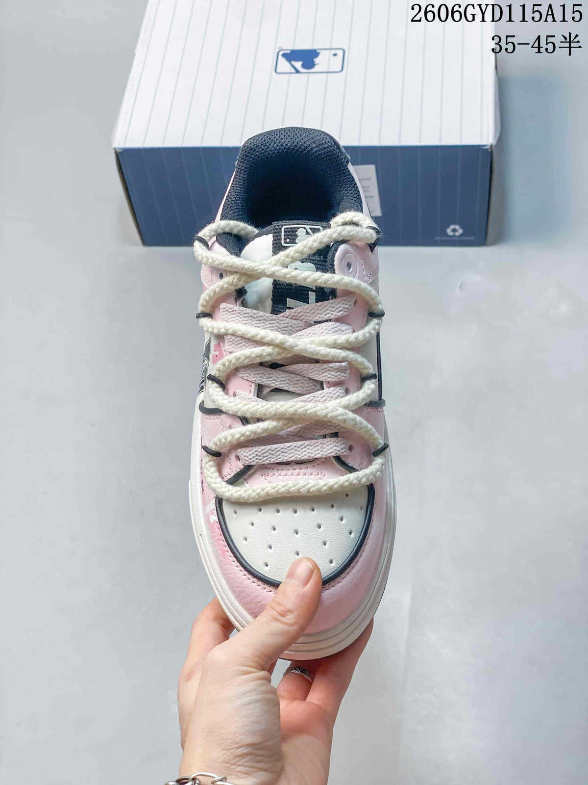 MLB Chunky Liner Low-Top Sneakers Pink and White 3ASXCA12N