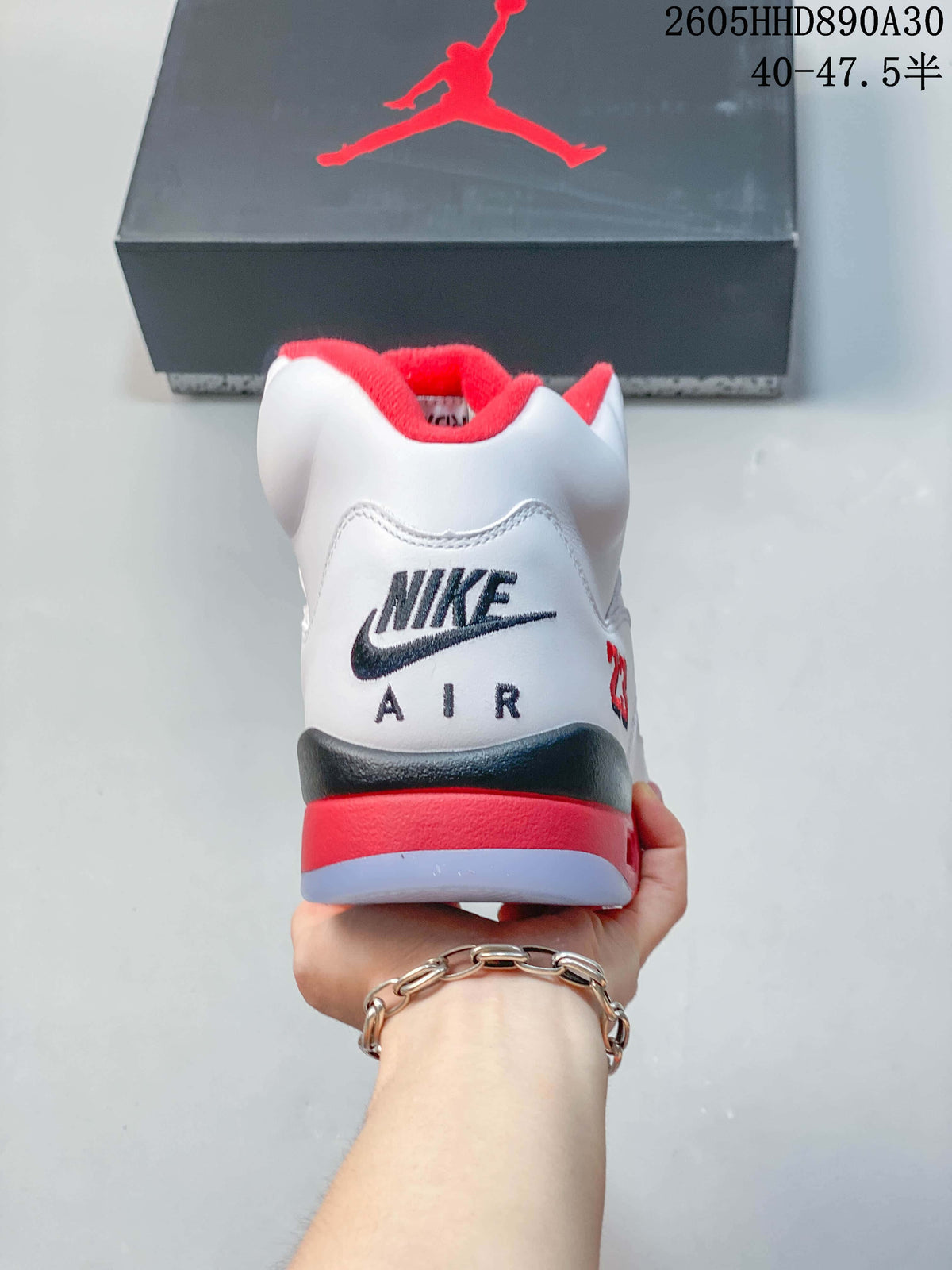 Jordan Air Jordan 5 Retro High White Red Basketball Sneakers