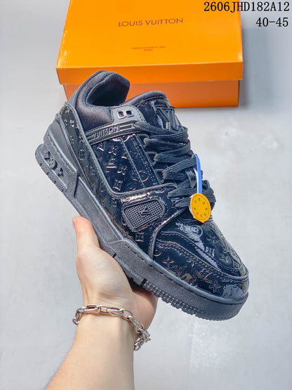 Louis Vuitton Trainer Low-Top Sneakers in Black or Beige
