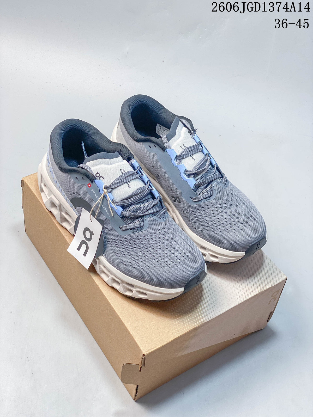 On Cloudmonster 3 Running Shoes in Gray and Lilac