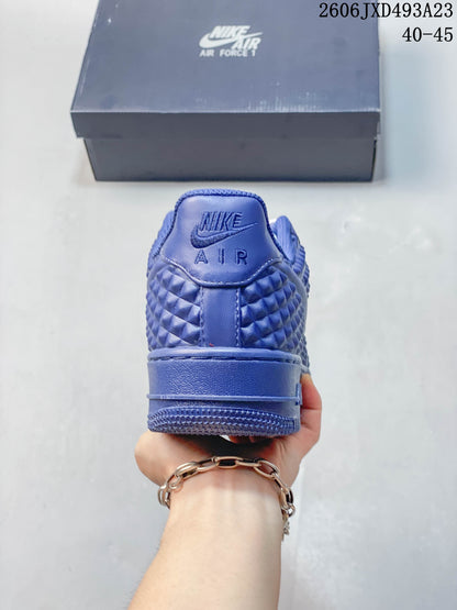Nike Air Force 1 '07 Low Blue Star-Pattern Sneakers
