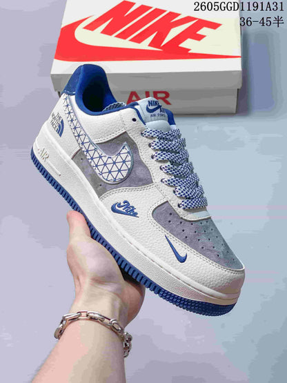 Nike Air Force 1 '07 Low Grey and Blue Sneakers