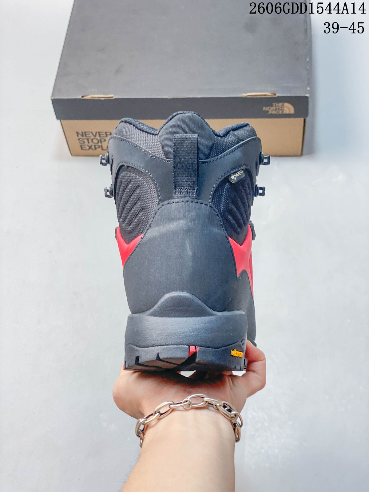 The North Face Verto Alpine Mid Hiking Boots, Red and Gray