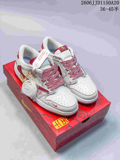 Jordan Air Jordan 1 Low White and Red Sneakers
