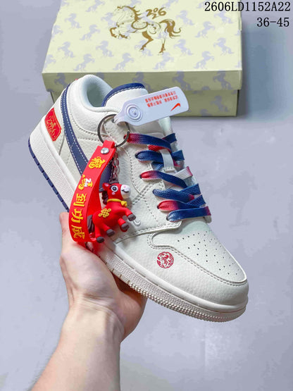 Nike Air Jordan 1 Low White Blue Red Sneakers
