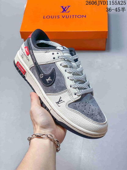 Nike SB Dunk Low Pro Sneakers in Gray and White